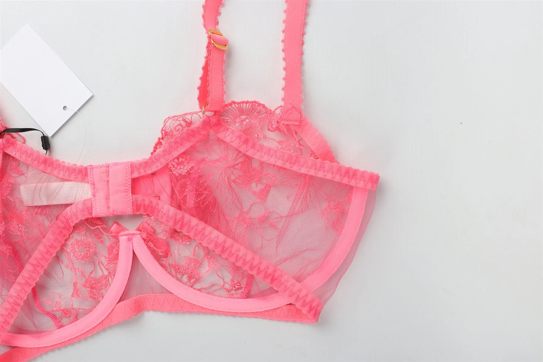 AGENT PROVOCATEUR PINK BRA AND SUSPENDER SET UK 34 E/1 - Image 6