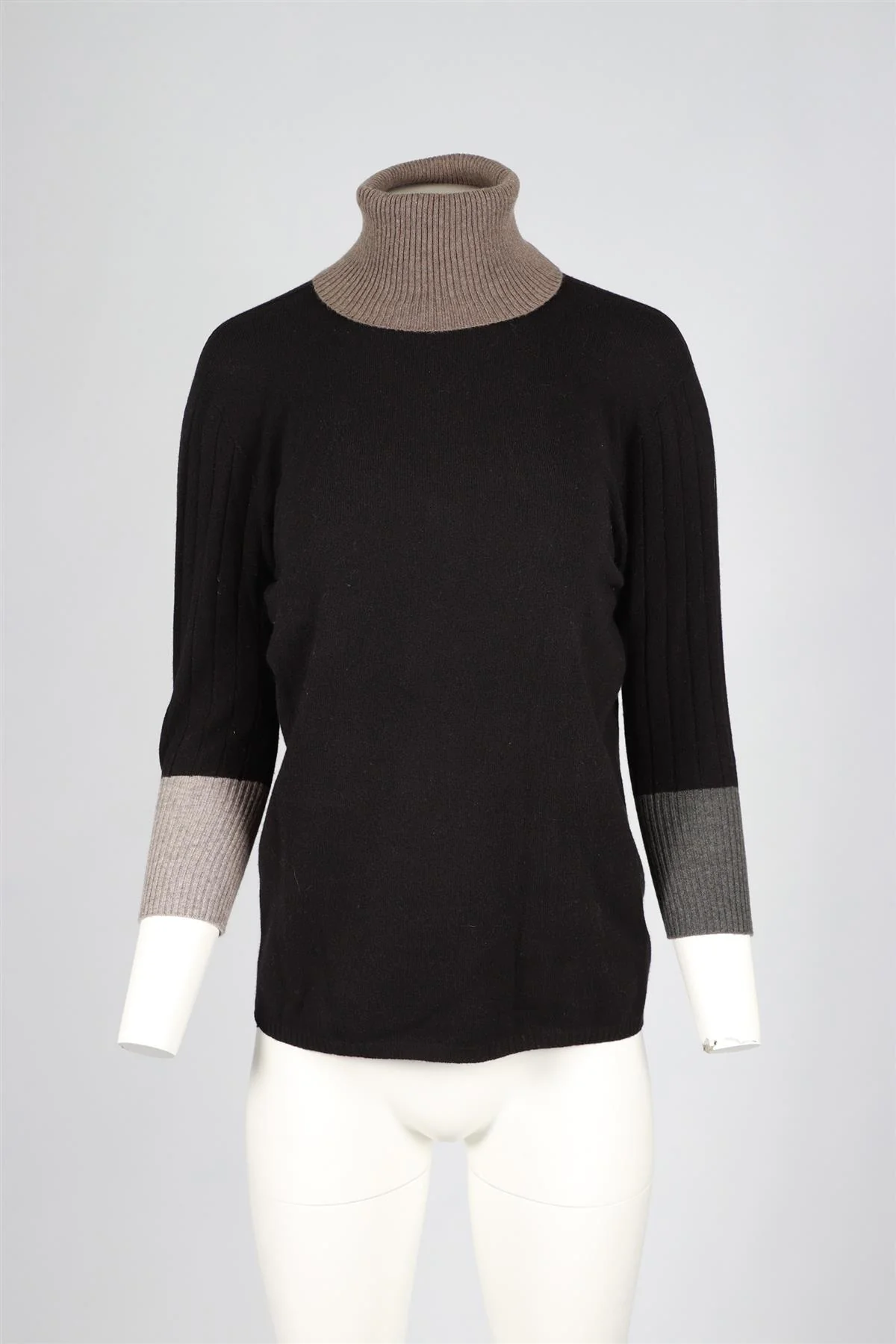 AGNONA BLACK CASHMERE TURTLENECK SWEATER IT 48 UK16 - Image 2