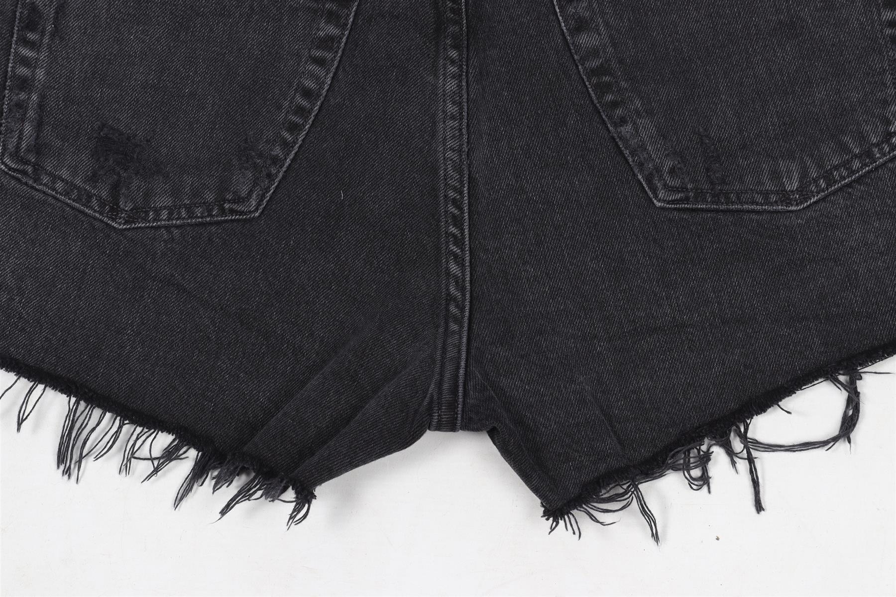 AGOLDE BLACK HIGH RISE DENIM SHORTS W28 UK 10 - Image 5