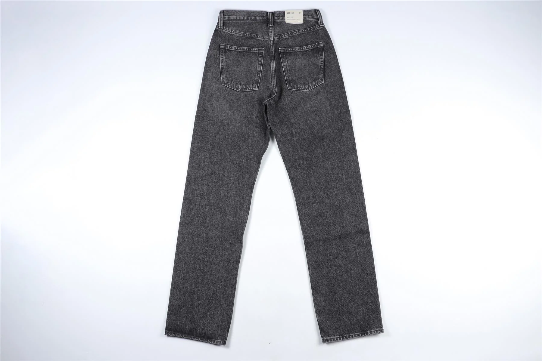 AGOLDE BLACK HIGH RISE STRAIGHT LEG JEANS W24 UK 6 - Image 4