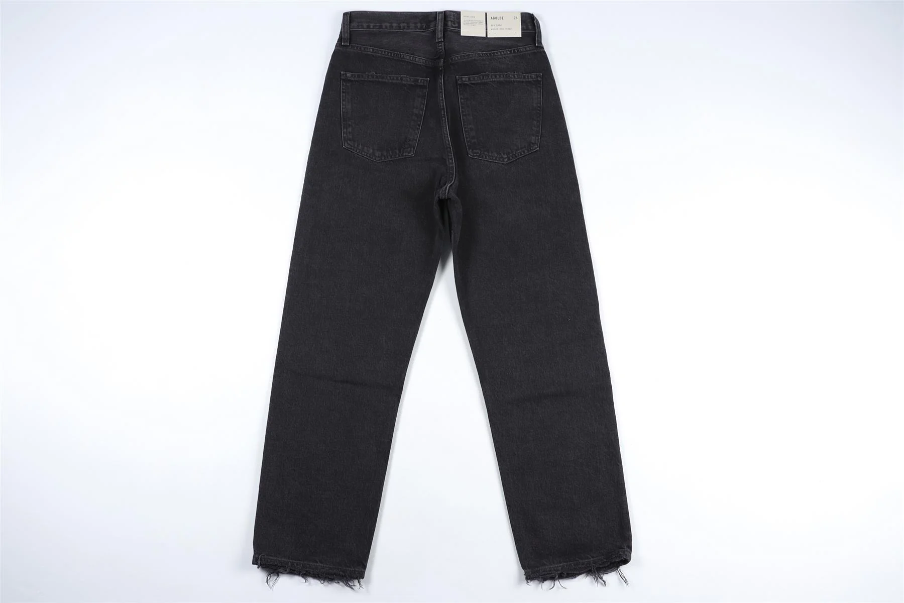 AGOLDE BLACK HIGH RISE STRAIGHT LEG JEANS W24 UK 6 - Image 4