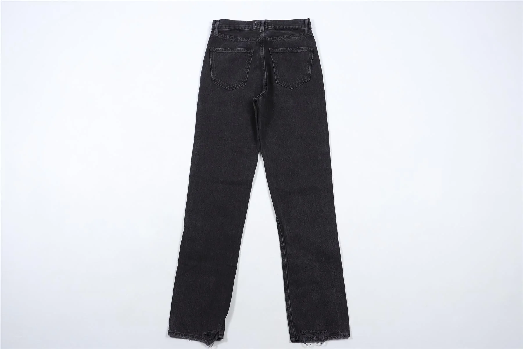 AGOLDE BLACK HIGH RISE STRAIGHT LEG JEANS W24 UK 6 - Image 4