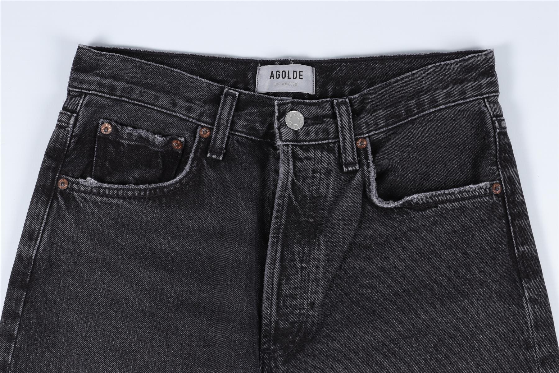 AGOLDE BLACK HIGH RISE WIDE LEG JEANS W24 UK 6 - Image 3