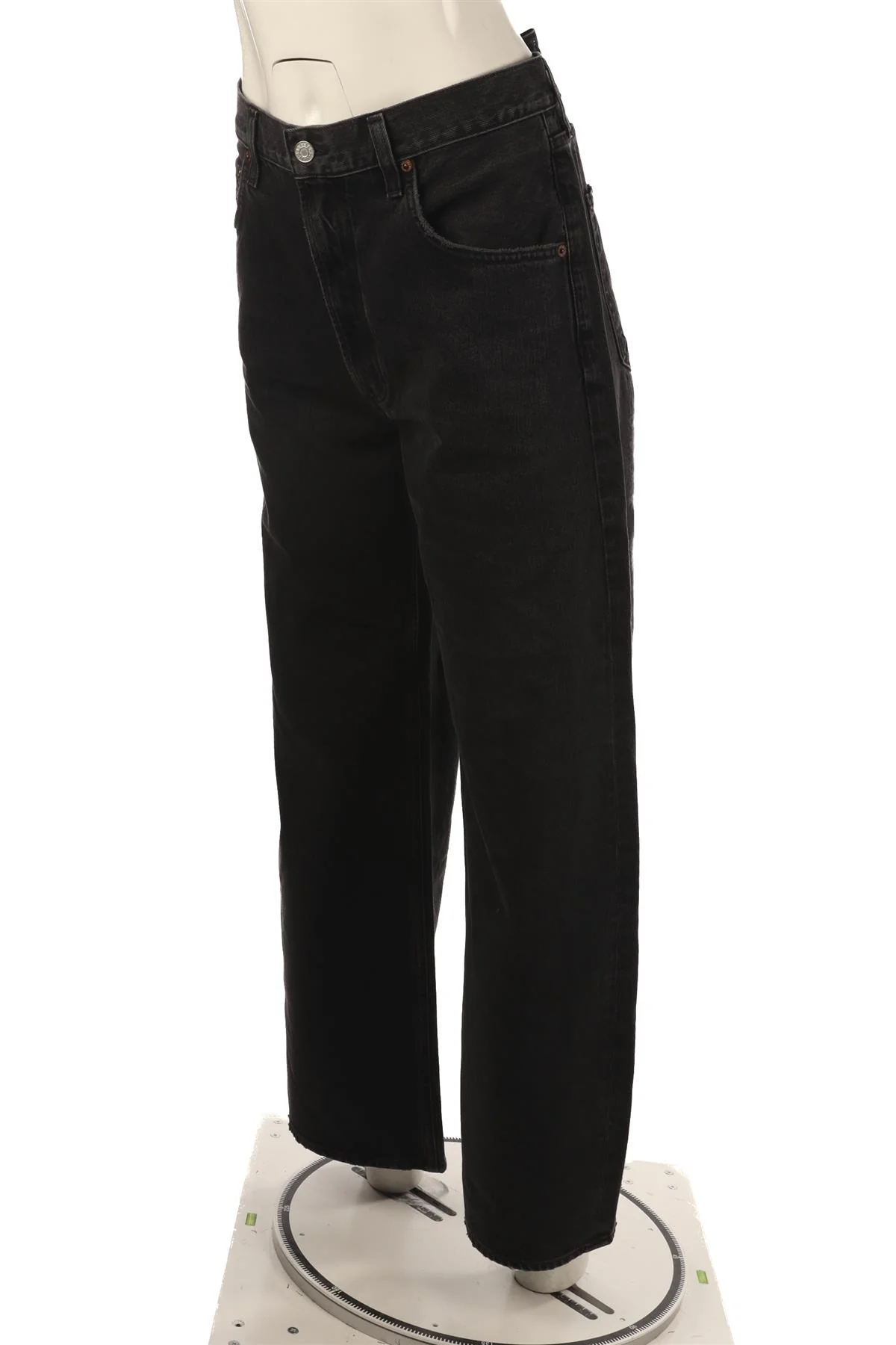 AGOLDE BLACK HIGH RISE WIDE LEG PANTS W30 UK 12 - Image 3
