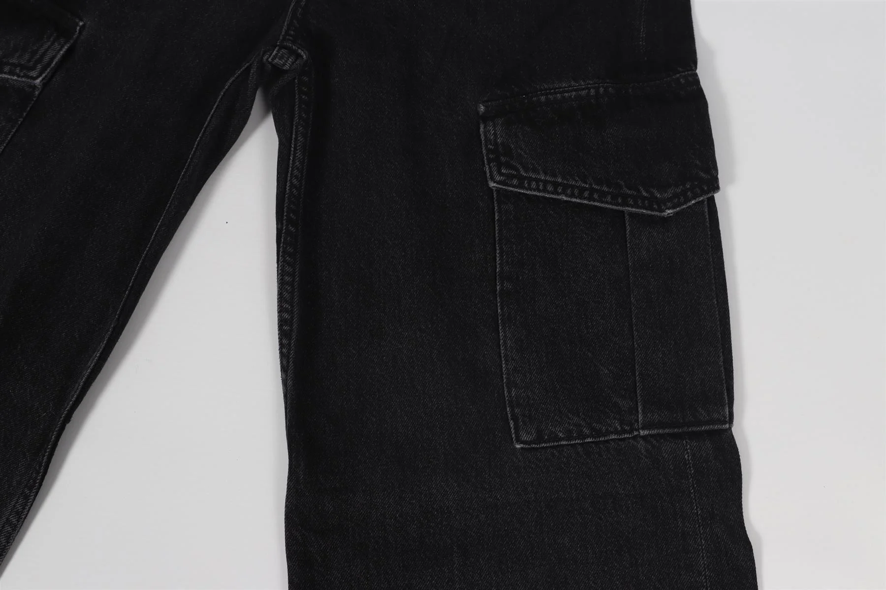 AGOLDE BLACK WIDE LEG JEANS W 24 UK 6 - Image 4