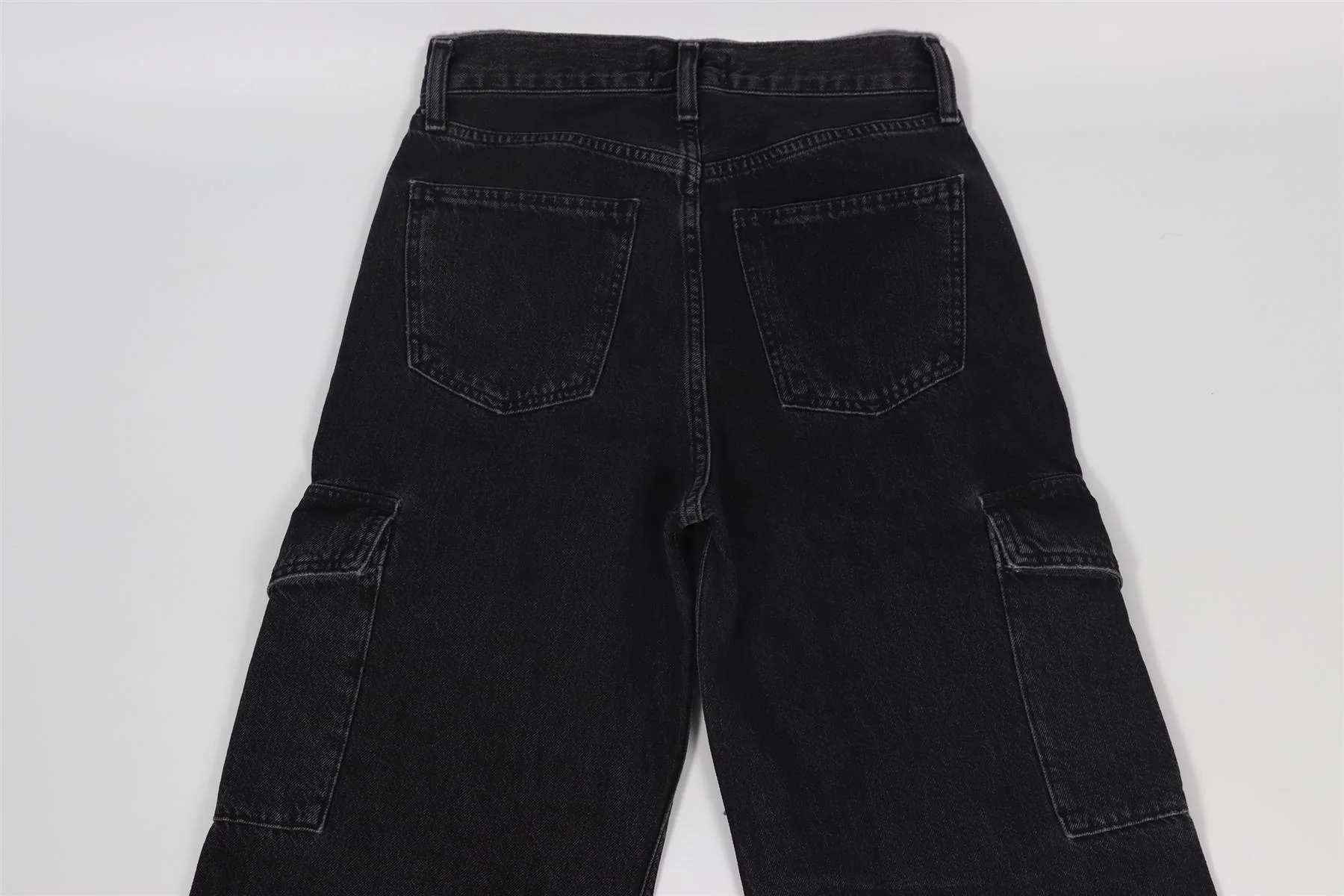 AGOLDE BLACK WIDE LEG JEANS W 24 UK 6 - Image 6