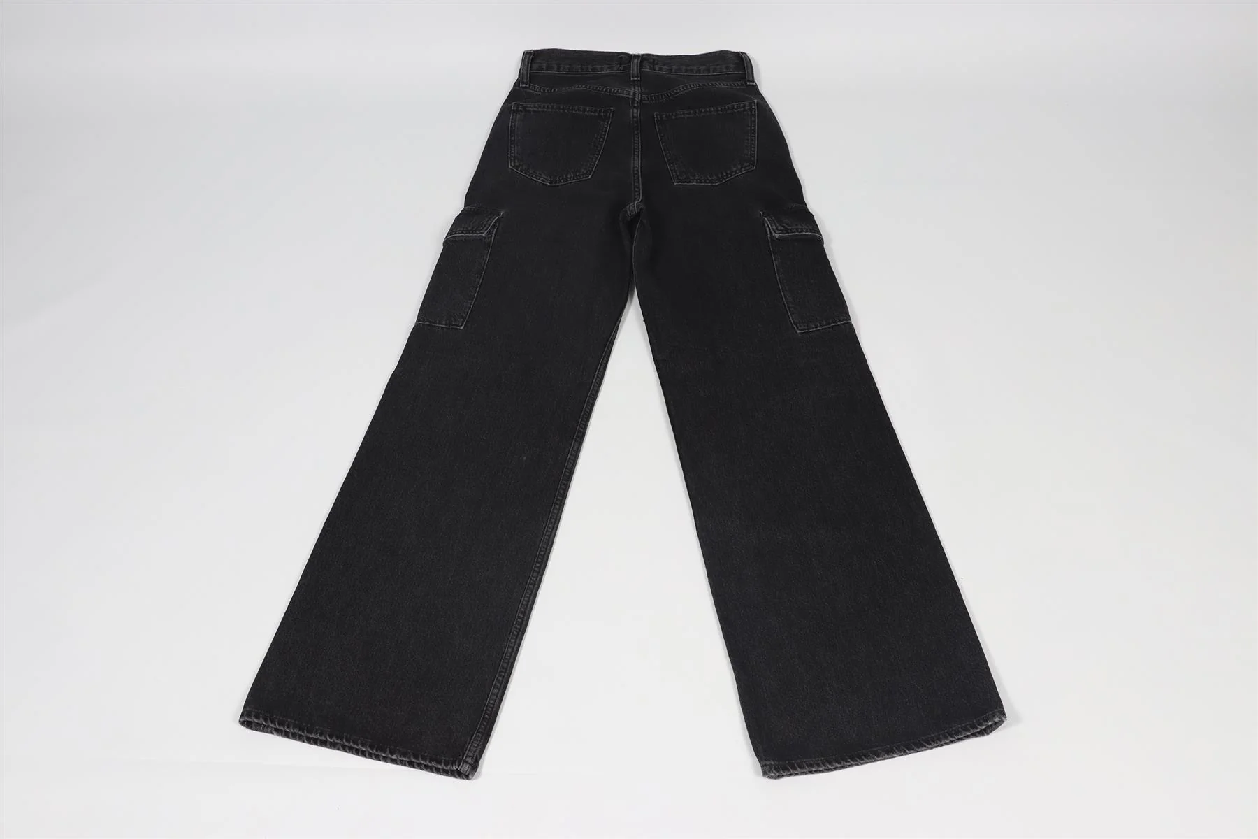 AGOLDE BLACK WIDE LEG JEANS W 24 UK 6 - Image 7