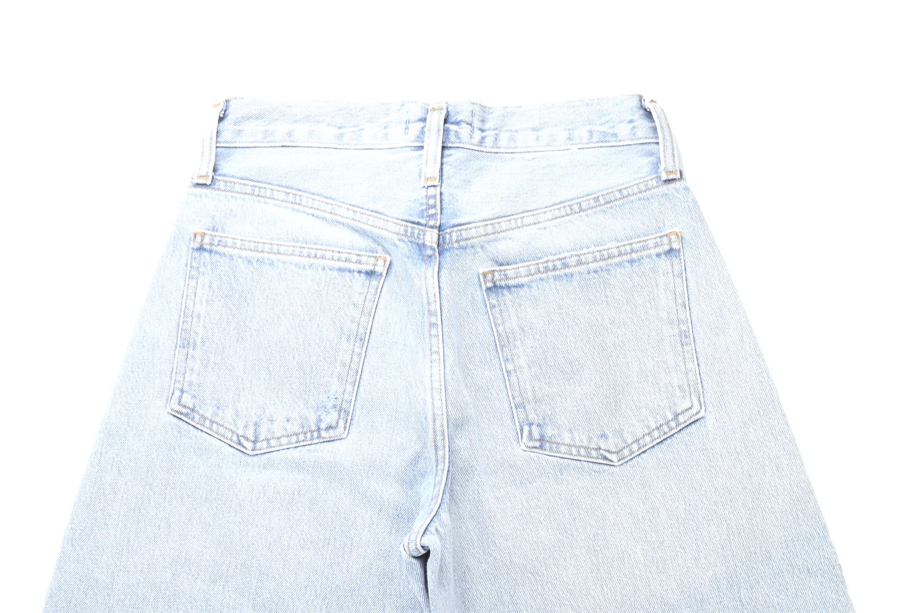 AGOLDE BLUE HIGH RISE BARREL LEG JEANS W24 UK 6 - Image 5