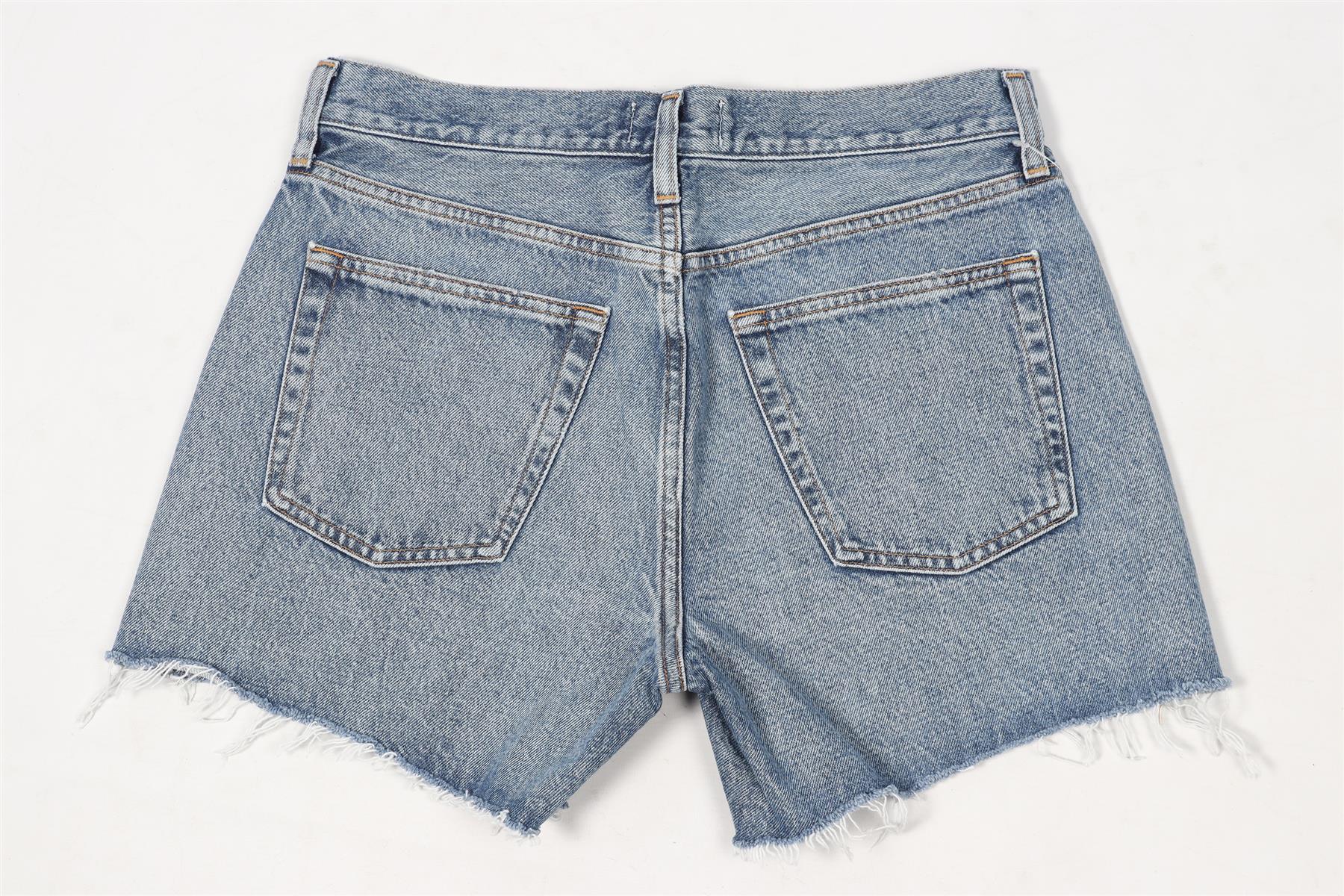 AGOLDE BLUE HIGH RISE DENIM SHORTS W27 UK 8-10 - Image 4