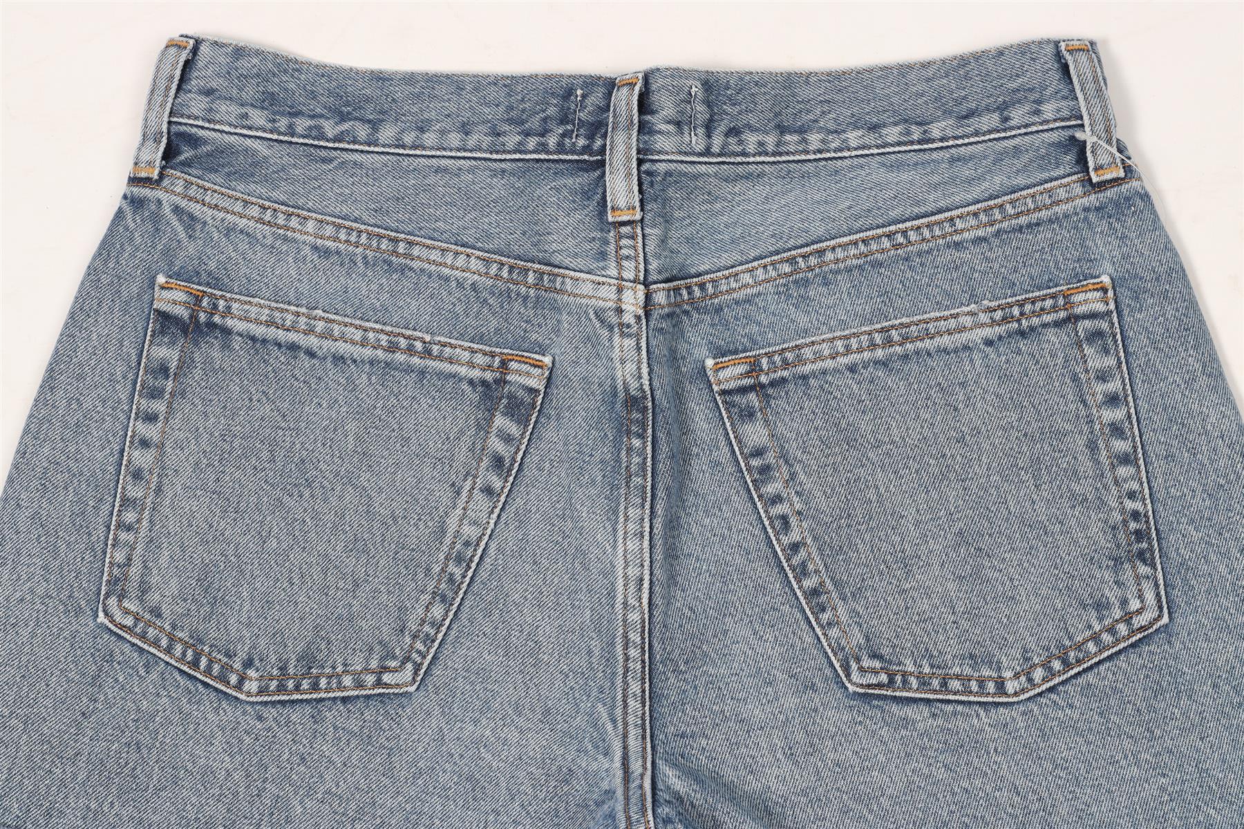 AGOLDE BLUE HIGH RISE DENIM SHORTS W27 UK 8-10 - Image 5