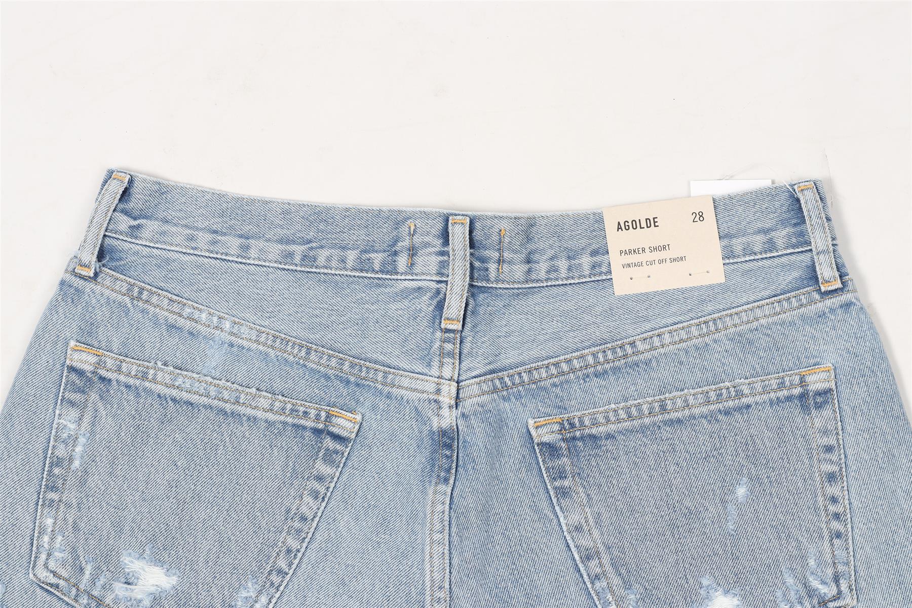 AGOLDE BLUE HIGH RISE DENIM SHORTS W28 UK 10 - Image 5