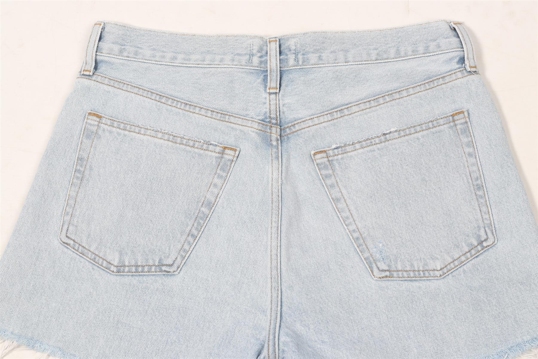 AGOLDE BLUE HIGH RISE DENIM SHORTS W28 UK 10 - Image 5