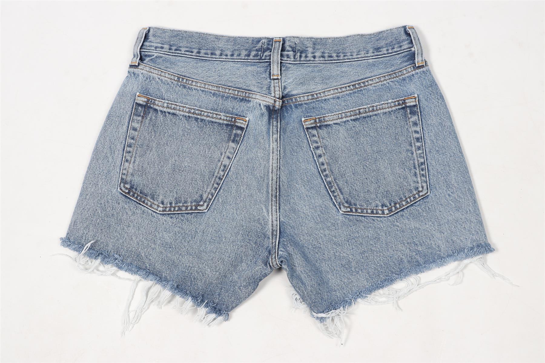 AGOLDE BLUE HIGH RISE DENIM SHORTS W28 UK 10 - Image 4