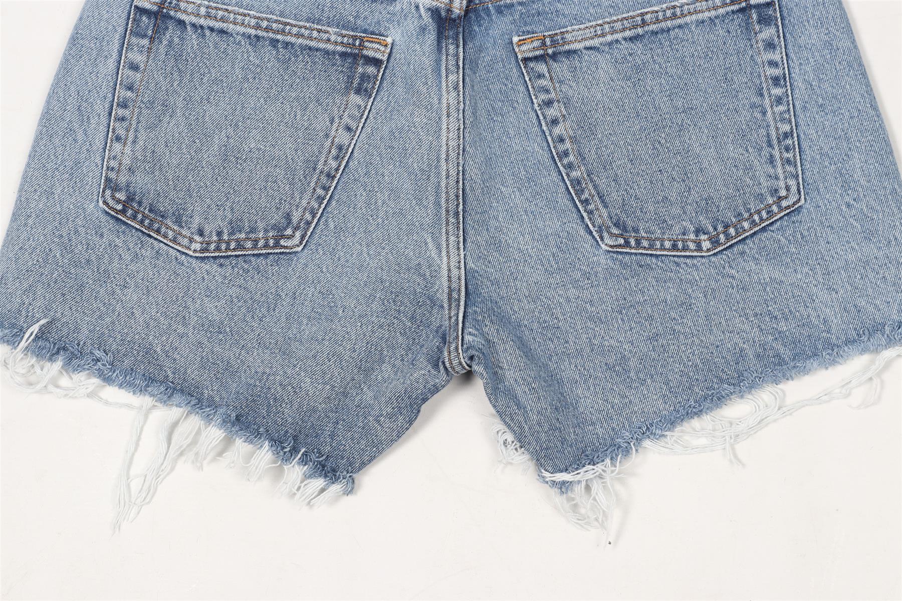 AGOLDE BLUE HIGH RISE DENIM SHORTS W28 UK 10 - Image 5