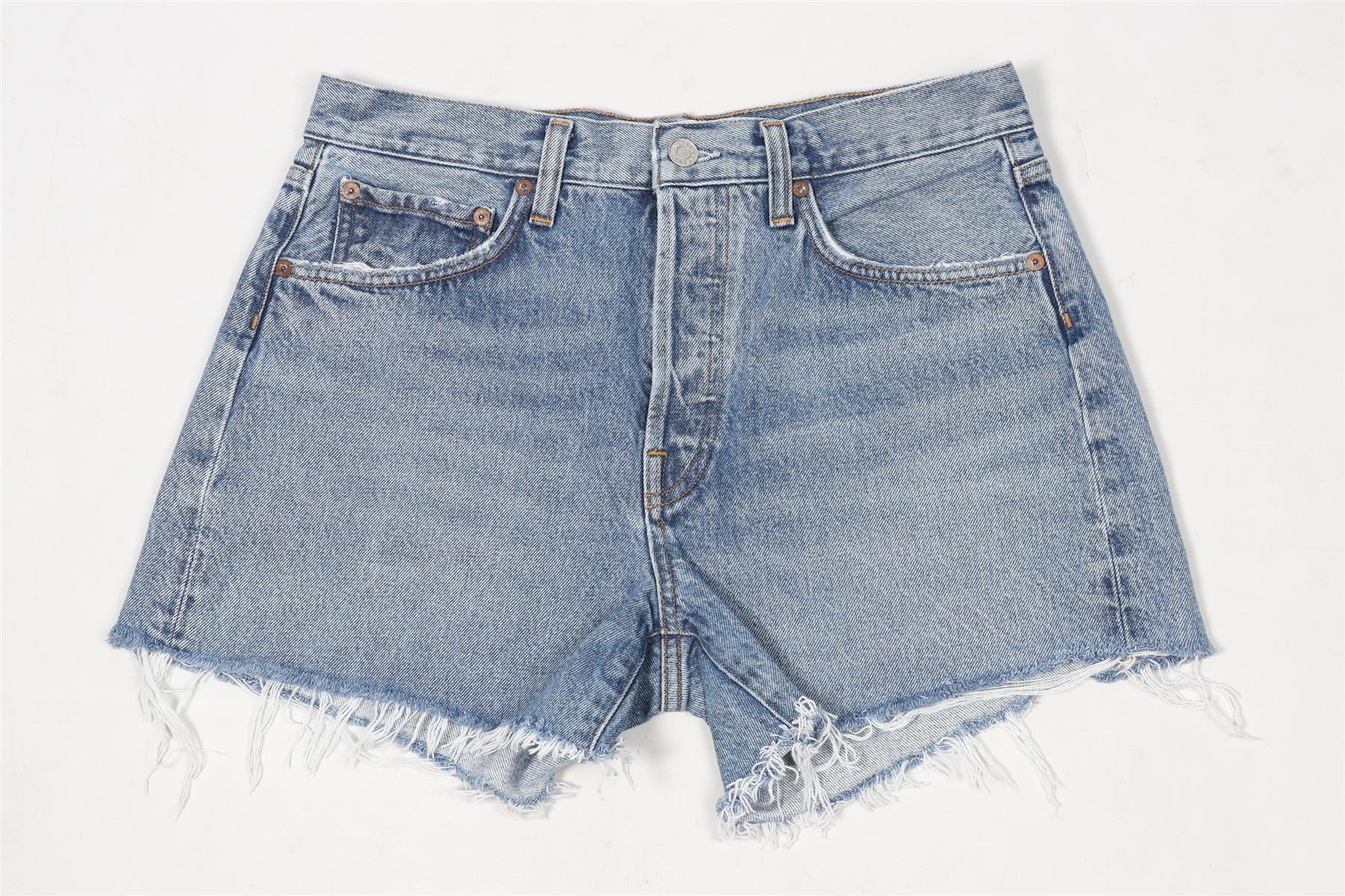 AGOLDE BLUE HIGH RISE DENIM SHORTS W28 UK 10 - Image 2