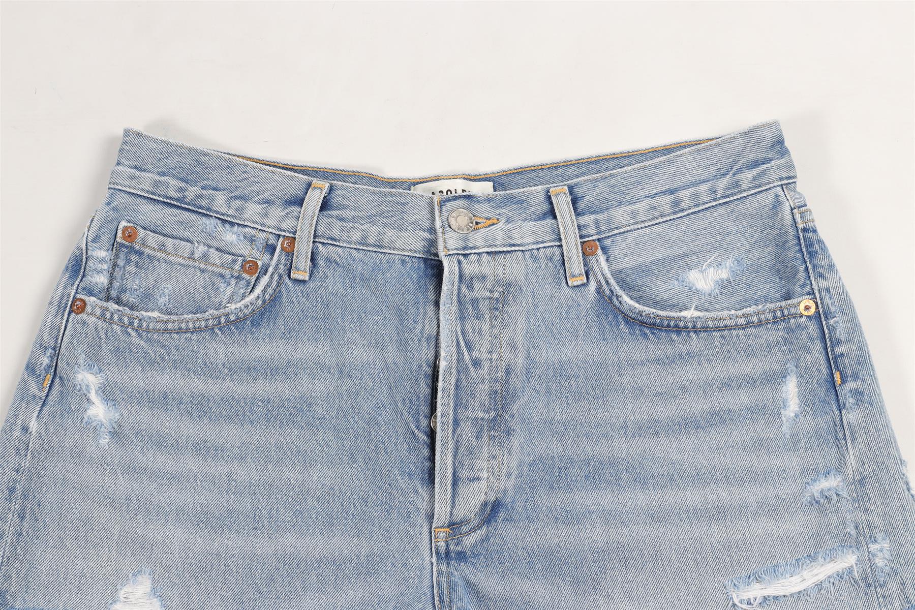 AGOLDE BLUE HIGH RISE DENIM SHORTS W29 UK 10-12 - Image 3