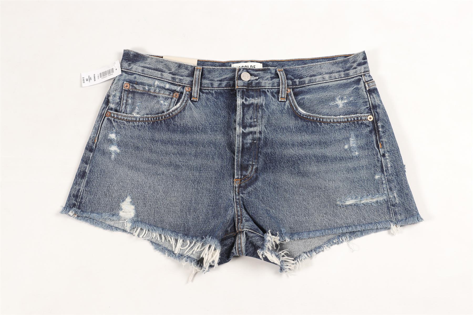 AGOLDE BLUE HIGH RISE DENIM SHORTS W29 UK 10-12 - Image 2