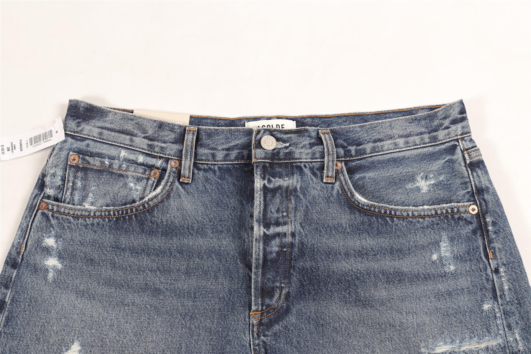 AGOLDE BLUE HIGH RISE DENIM SHORTS W29 UK 10-12 - Image 3