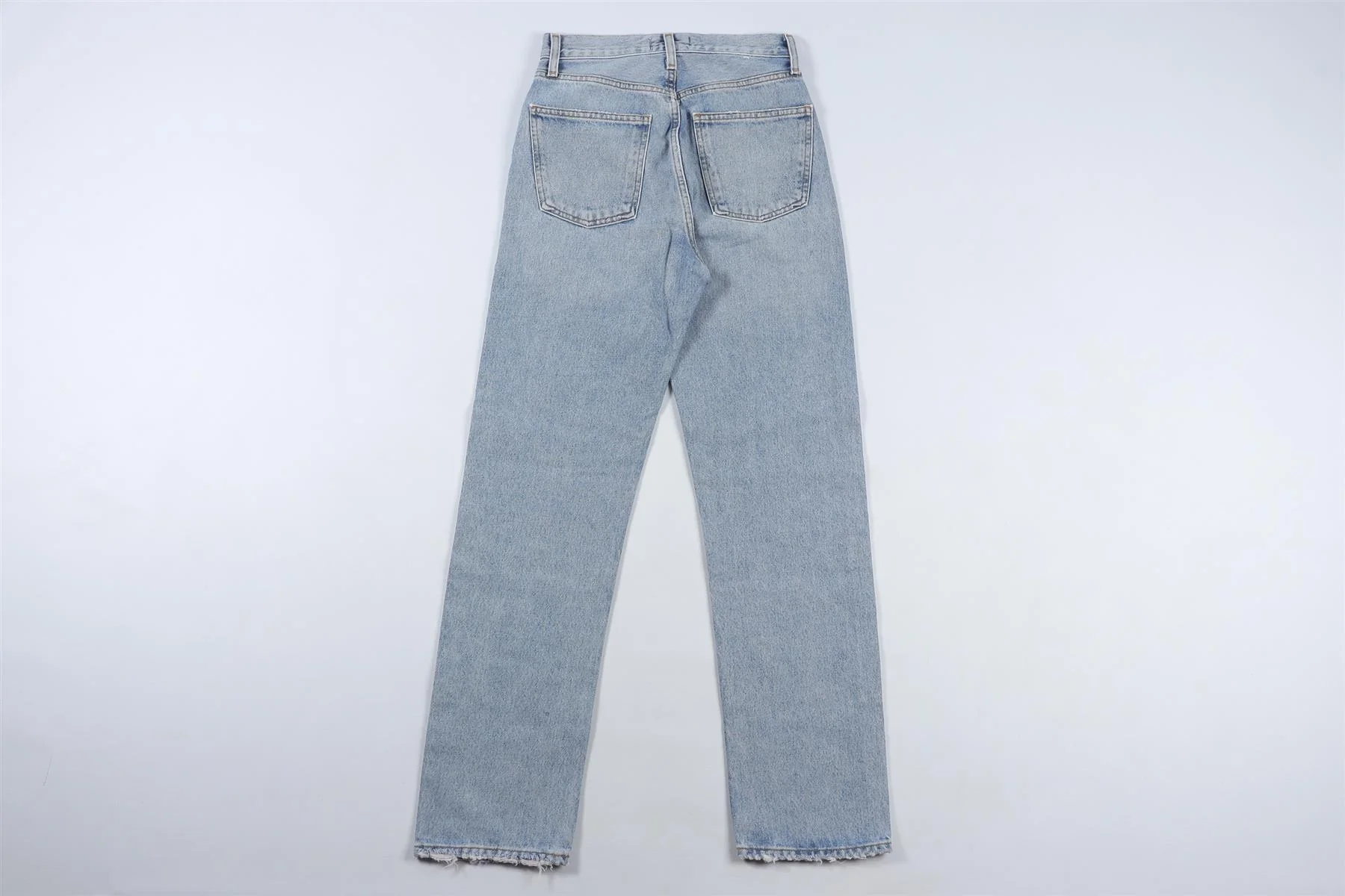 AGOLDE BLUE HIGH RISE STRAIGHT LEG JEANS W24 UK 6 - Image 4
