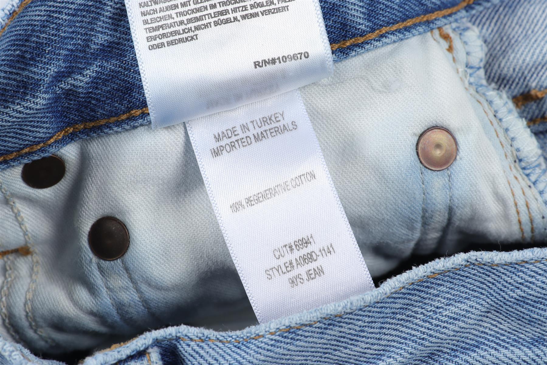 AGOLDE BLUE HIGH RISE STRAIGHT LEG JEANS W24 UK 6 - Image 6