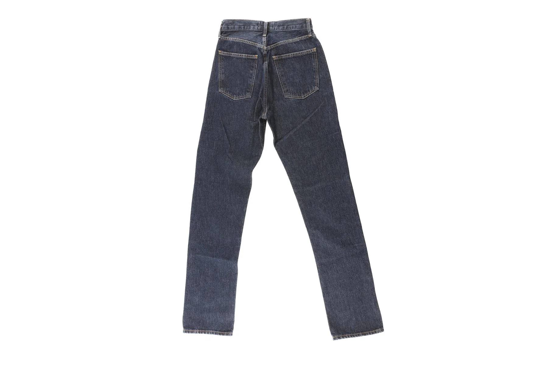 AGOLDE BLUE HIGH RISE STRAIGHT LEG JEANS W24 UK 6 - Image 4