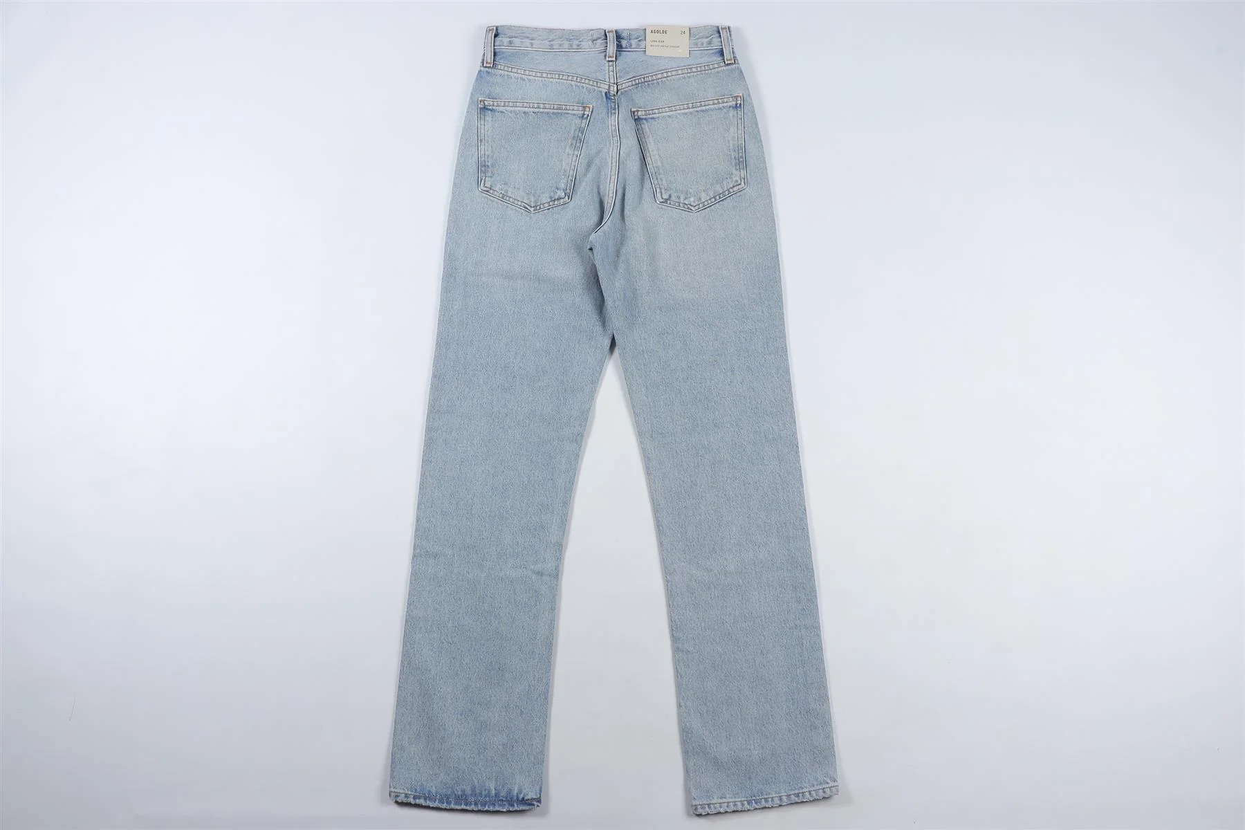 AGOLDE BLUE HIGH RISE STRAIGHT LEG JEANS W24 UK 6 - Image 4