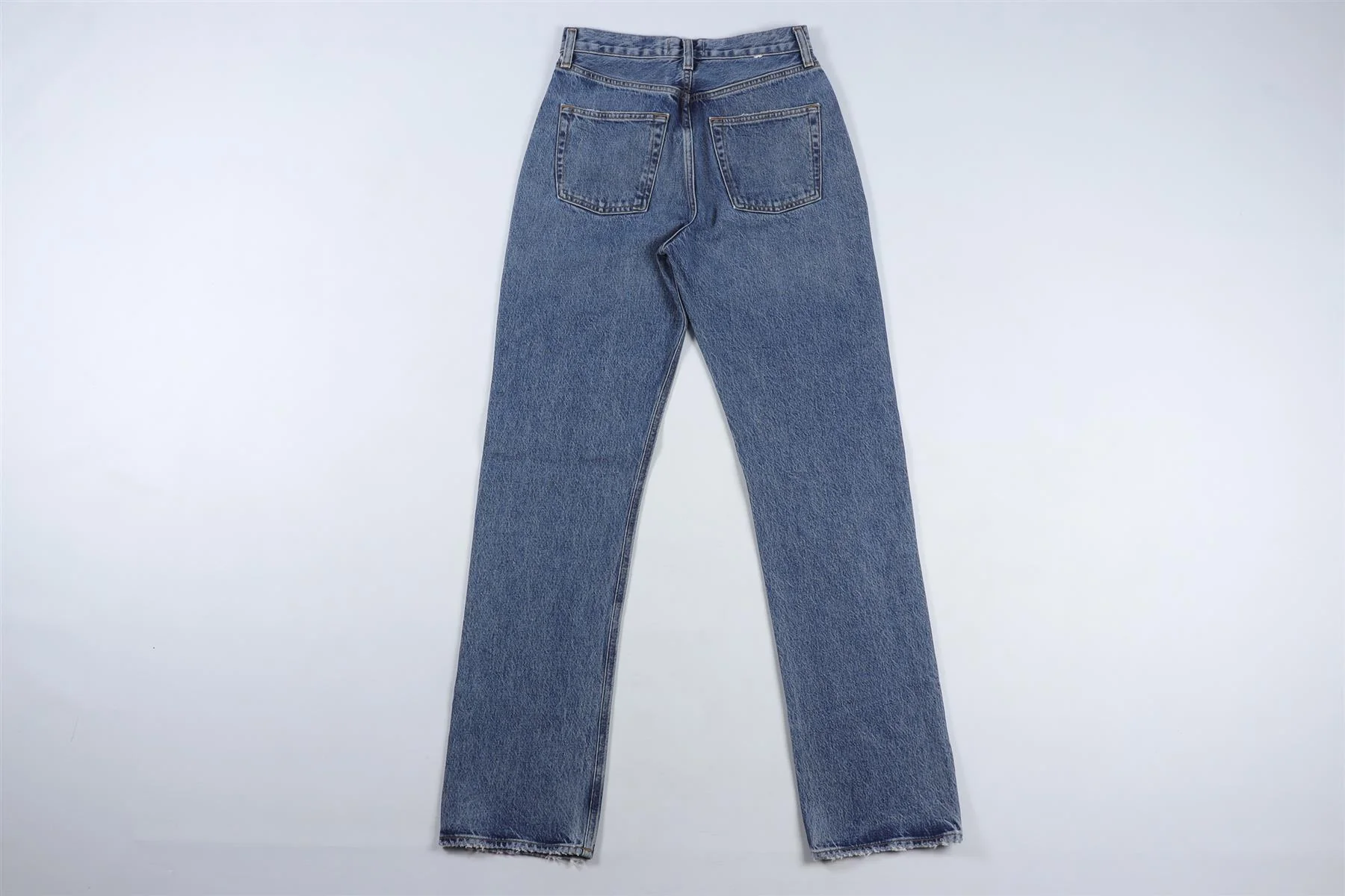 AGOLDE BLUE HIGH RISE STRAIGHT LEG JEANS W24 UK 6 - Image 4