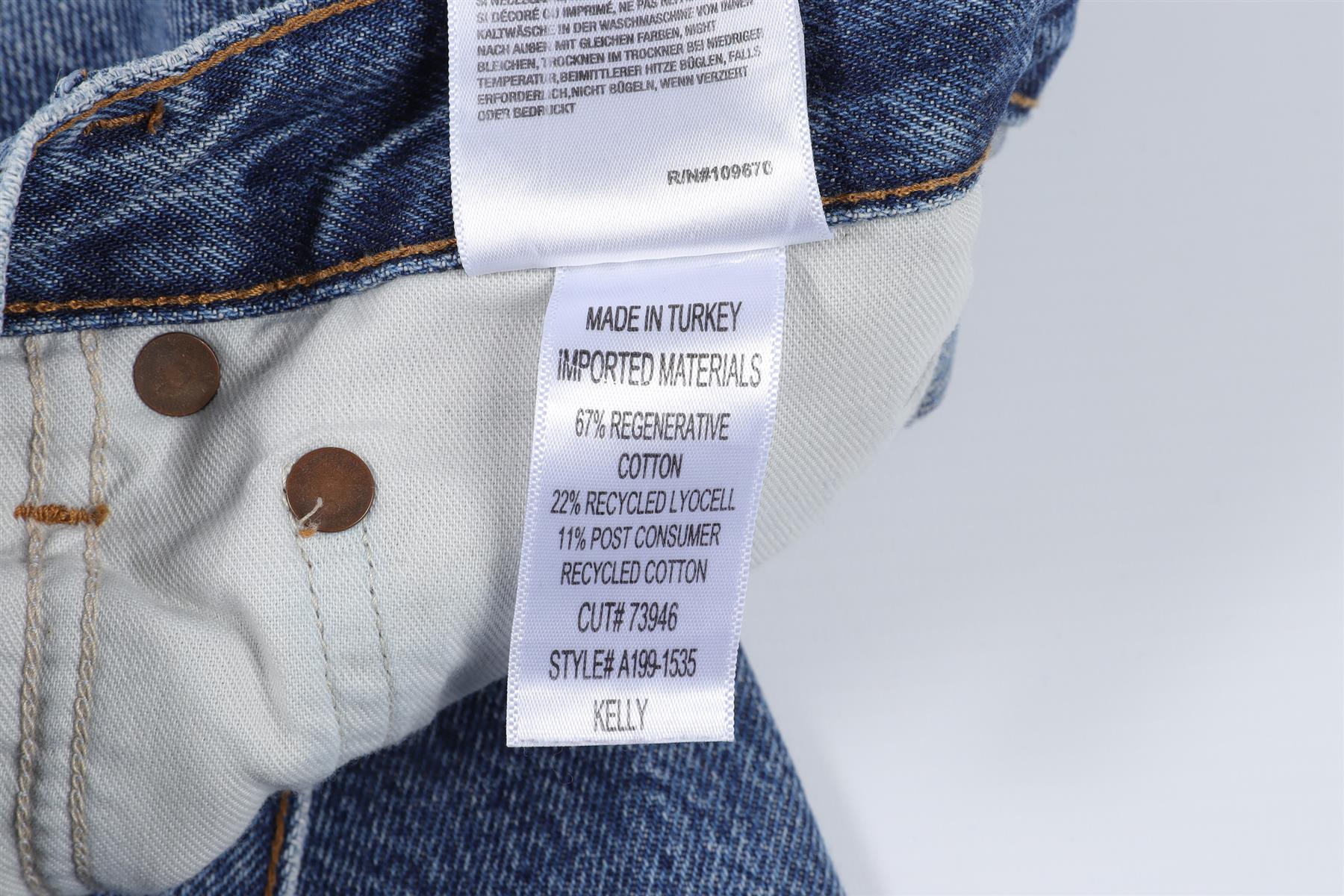 AGOLDE BLUE HIGH RISE STRAIGHT LEG JEANS W24 UK 6 - Image 6