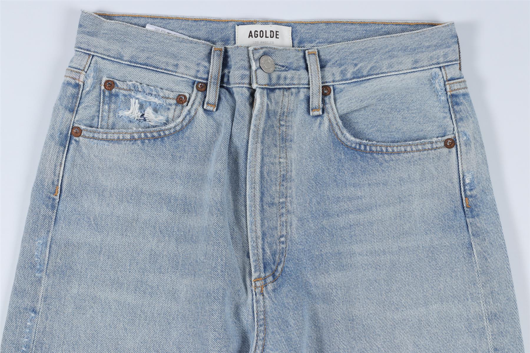 AGOLDE BLUE HIGH RISE STRAIGHT LEG JEANS W24 UK 6 - Image 3