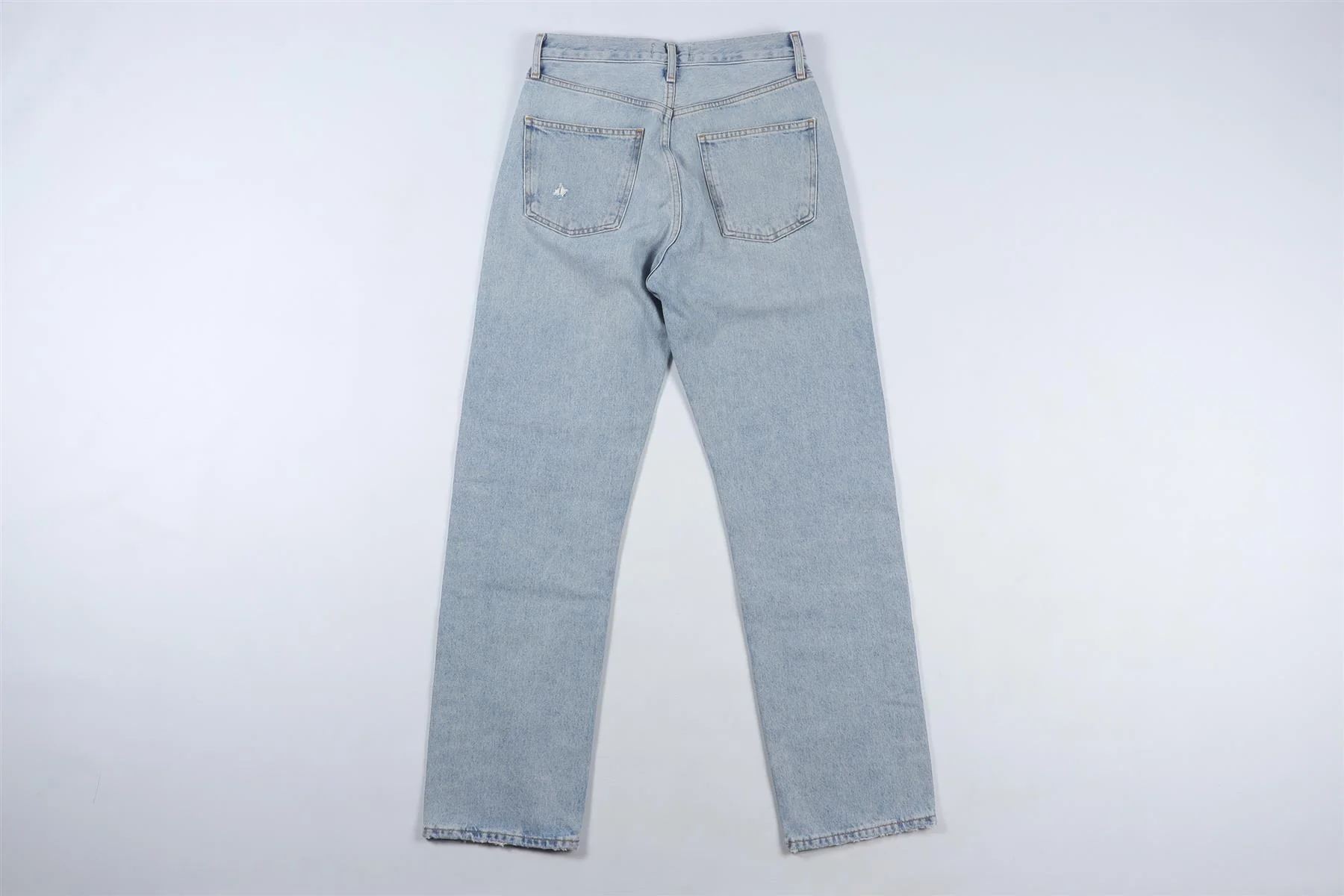 AGOLDE BLUE HIGH RISE STRAIGHT LEG JEANS W24 UK 6 - Image 4