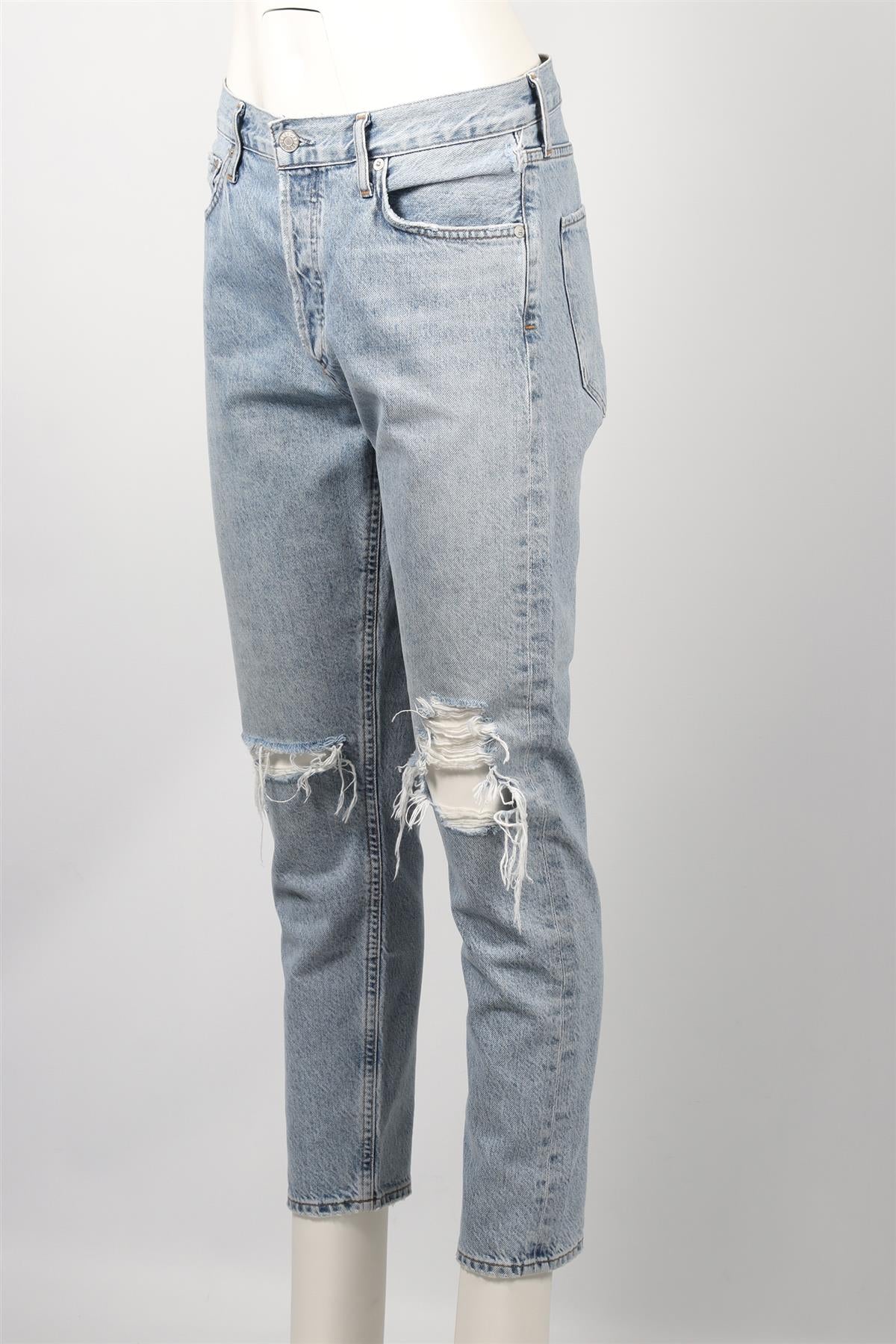AGOLDE BLUE HIGH RISE STRAIGHT LEG JEANS W27 UK 8-10 - Image 3