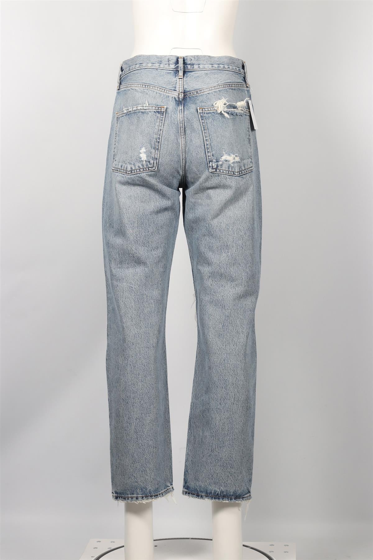 AGOLDE BLUE HIGH RISE STRAIGHT LEG JEANS W27 UK 8-10 - Image 4