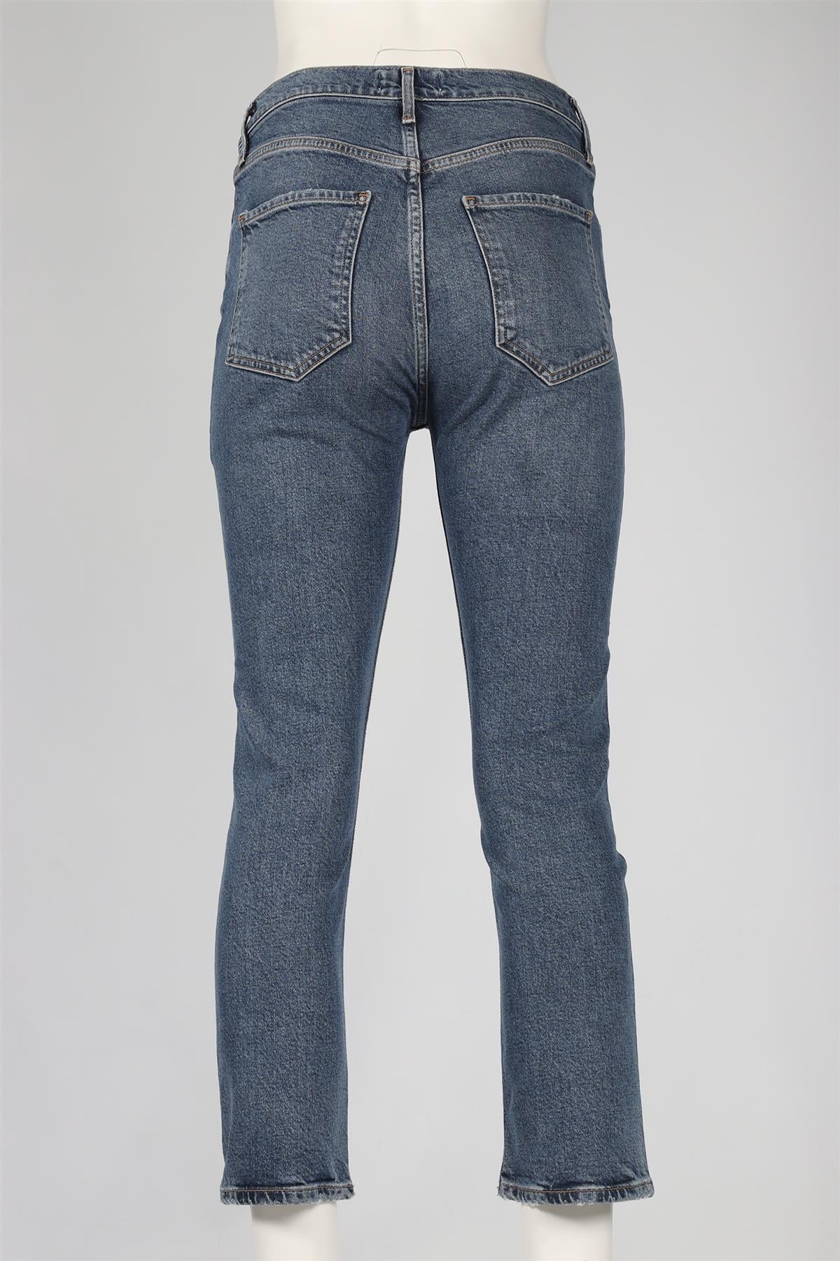 AGOLDE BLUE HIGH RISE STRAIGHT LEG JEANS W27 UK 8-10 - Image 4