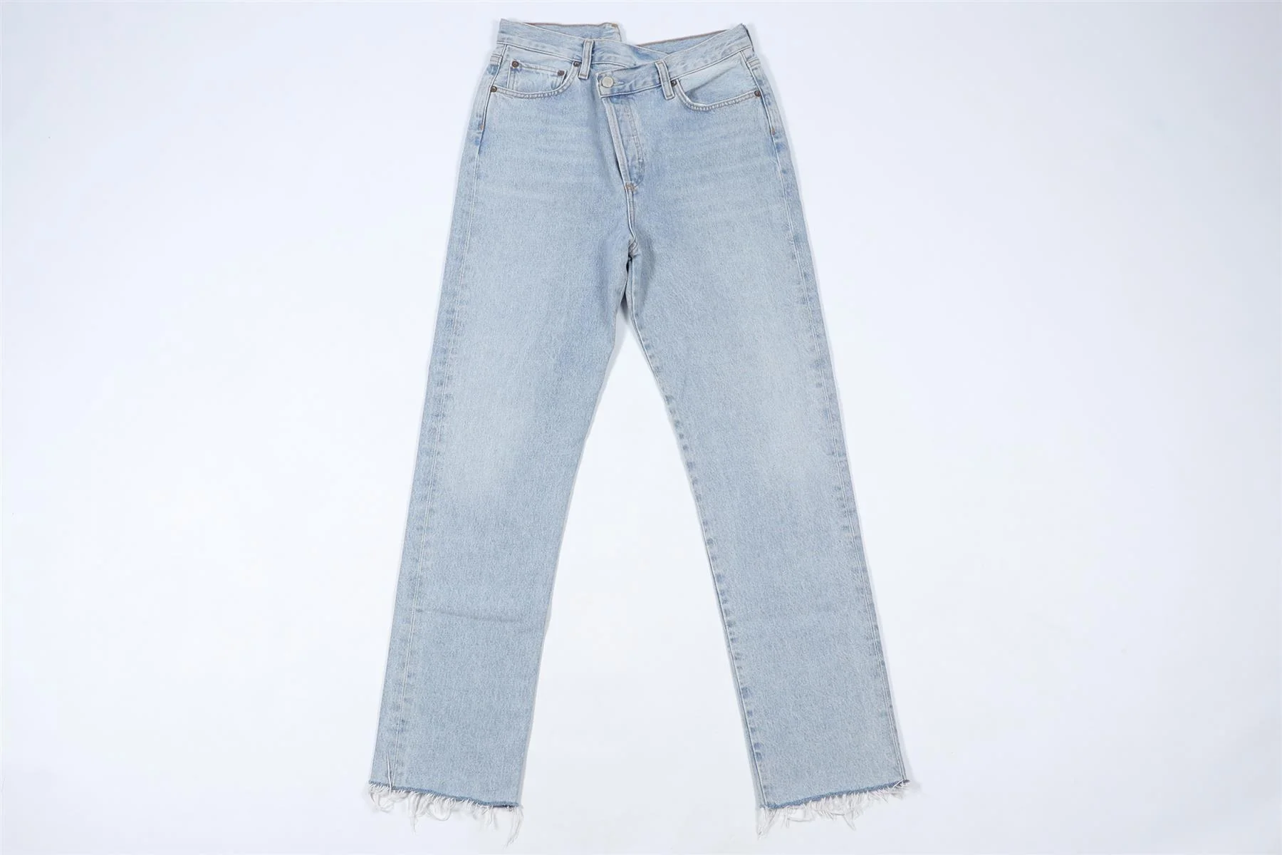 AGOLDE BLUE HIGH RISE STRAIGHT LEG JEANS W27 UK 8-10 - Image 2