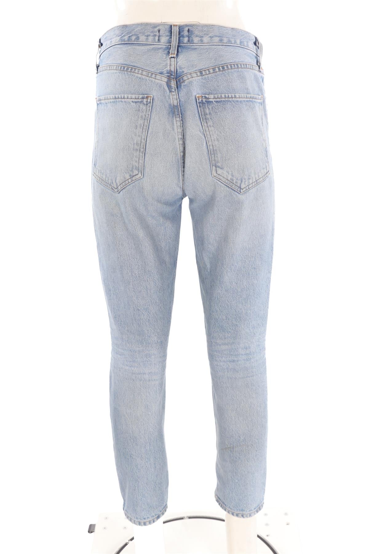 AGOLDE BLUE HIGH RISE STRAIGHT LEG JEANS W27 UK 8-10 - Image 4