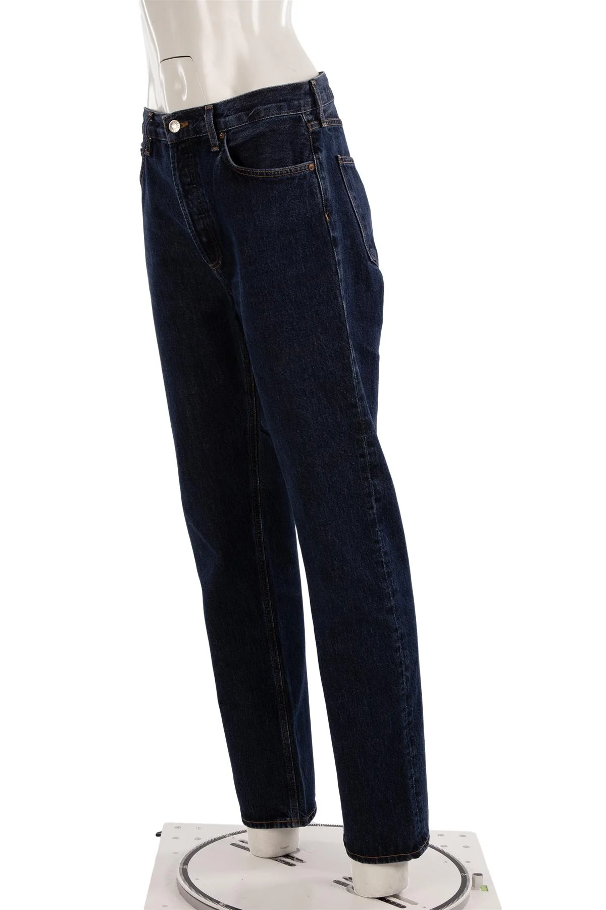 AGOLDE BLUE HIGH RISE STRAIGHT LEG JEANS W28 UK 10 - Image 3