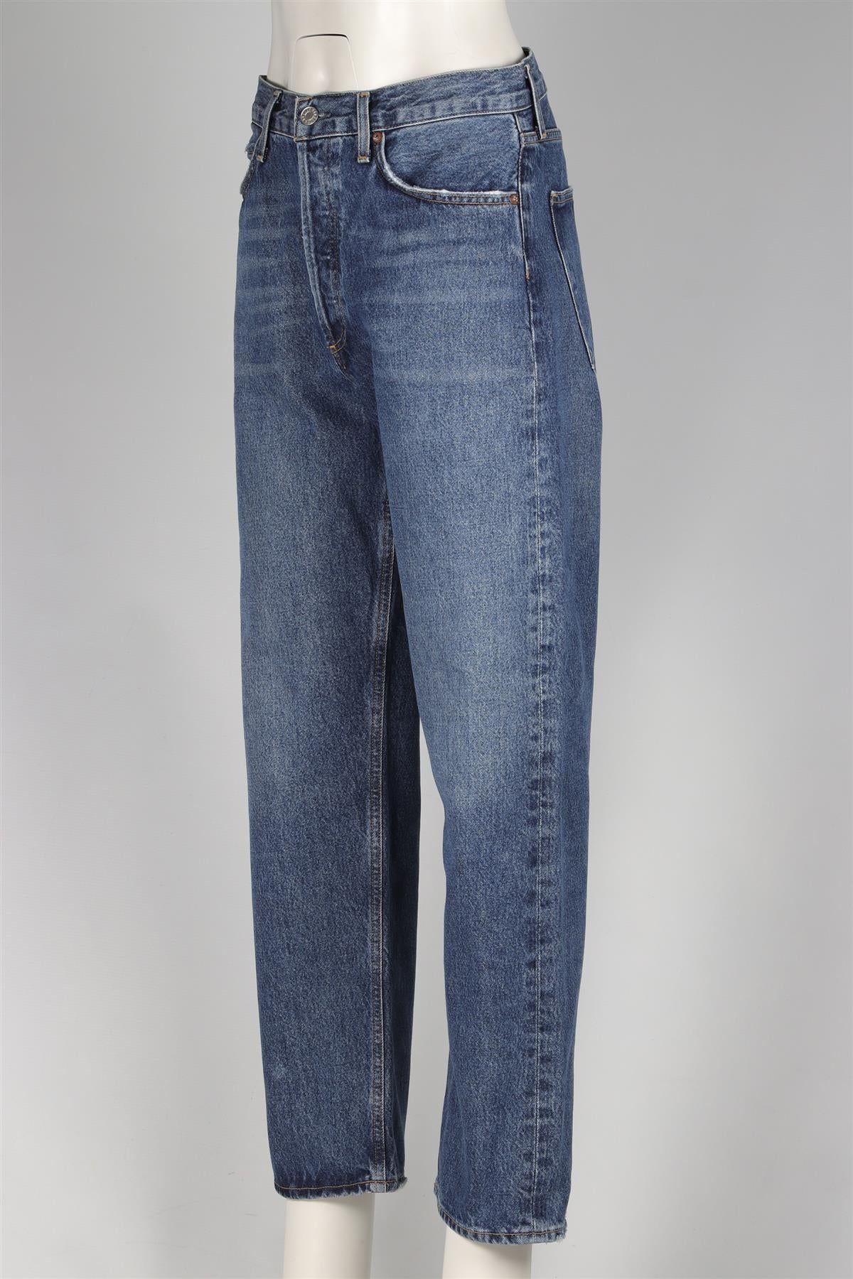 AGOLDE BLUE HIGH RISE STRAIGHT LEG JEANS W29 UK 10-12 - Image 3