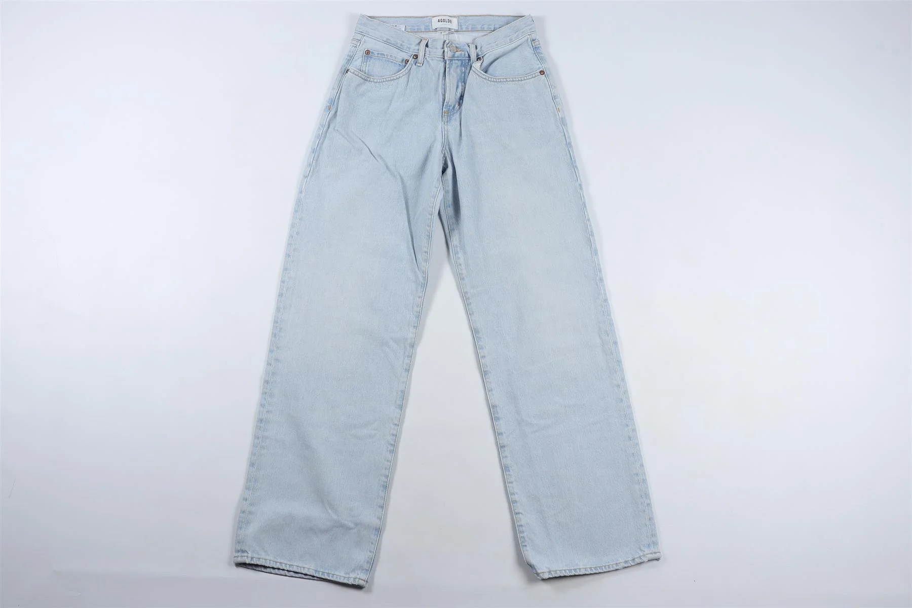 AGOLDE BLUE HIGH RISE WIDE LEG JEANS W23 UK 4 - Image 2
