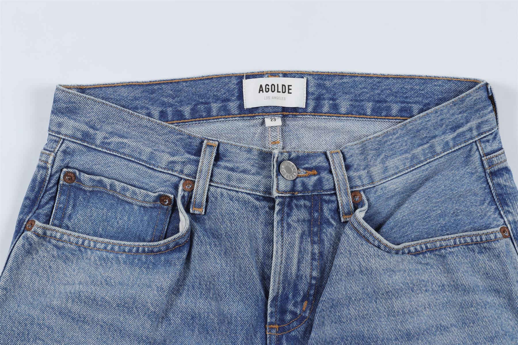 AGOLDE BLUE HIGH RISE WIDE LEG JEANS W23 UK 4 - Image 3