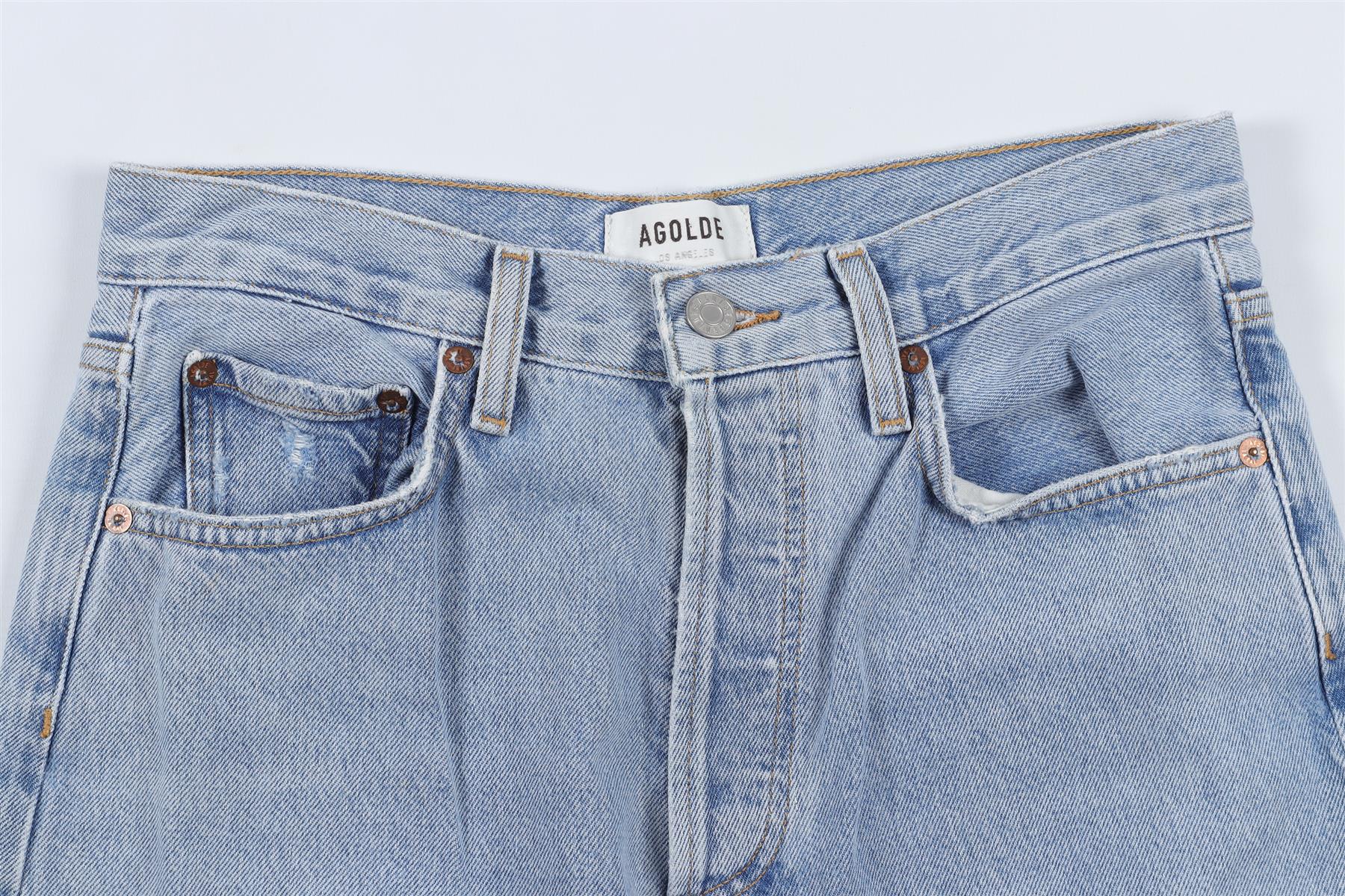AGOLDE BLUE HIGH RISE WIDE LEG JEANS W24 UK 6 - Image 3