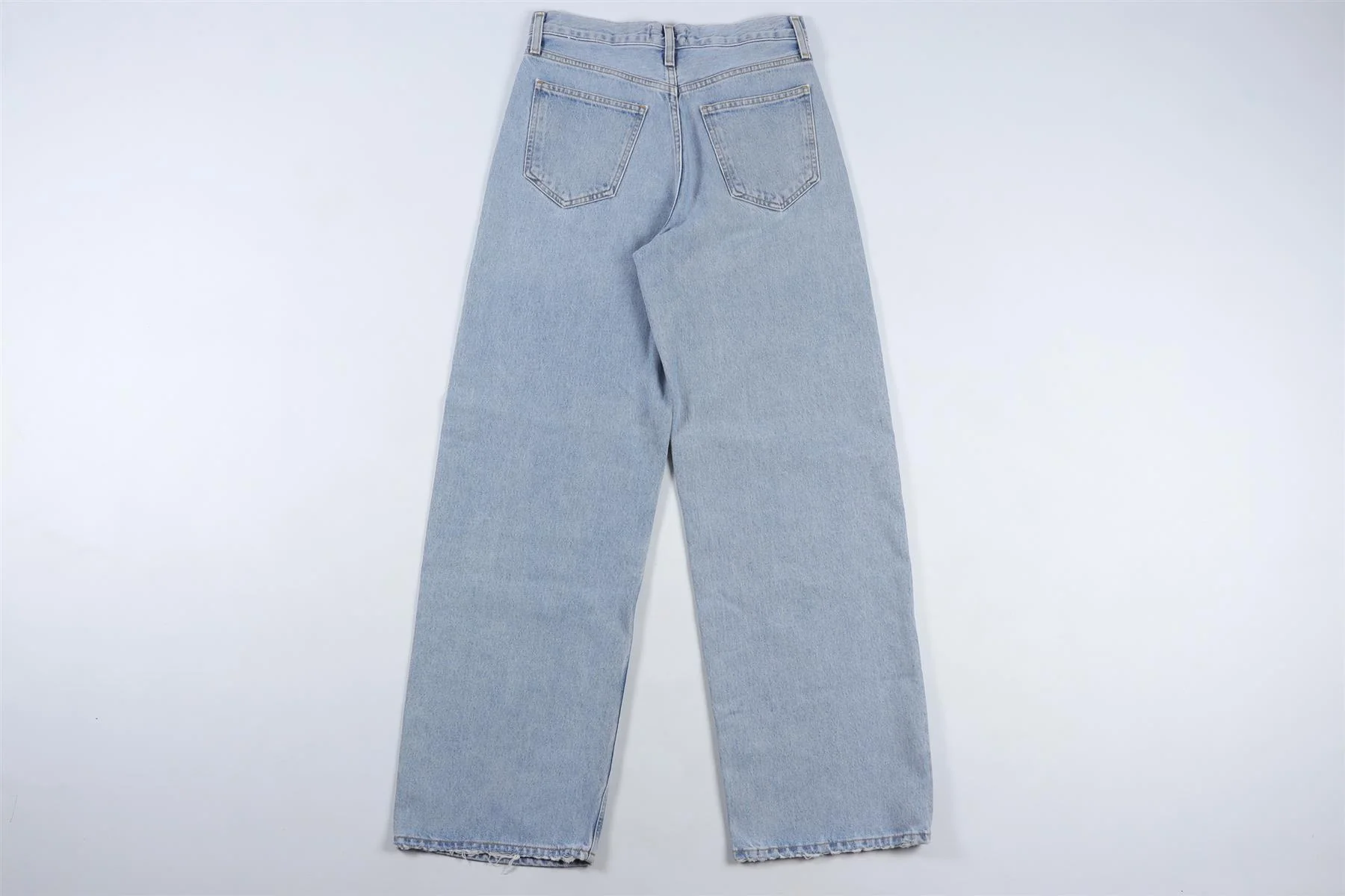 AGOLDE BLUE HIGH RISE WIDE LEG JEANS W24 UK 6 - Image 4