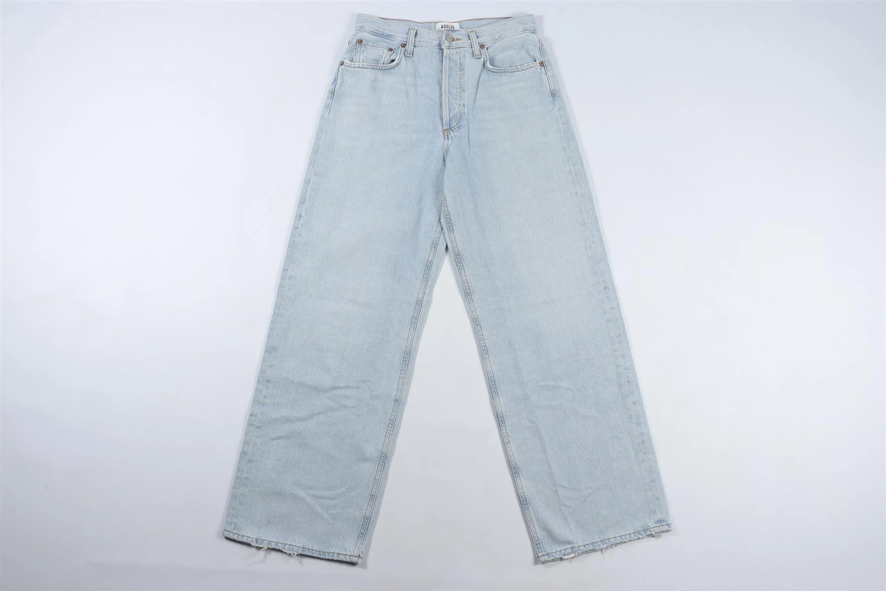 AGOLDE BLUE HIGH RISE WIDE LEG JEANS W24 UK 6 - Image 2