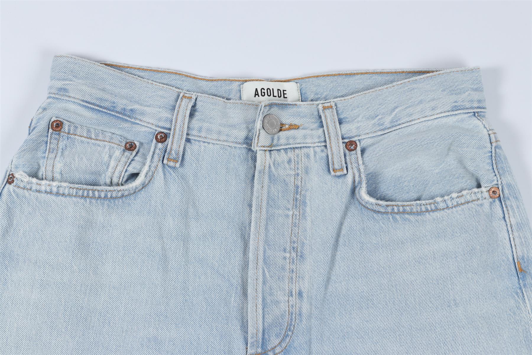 AGOLDE BLUE HIGH RISE WIDE LEG JEANS W24 UK 6 - Image 3