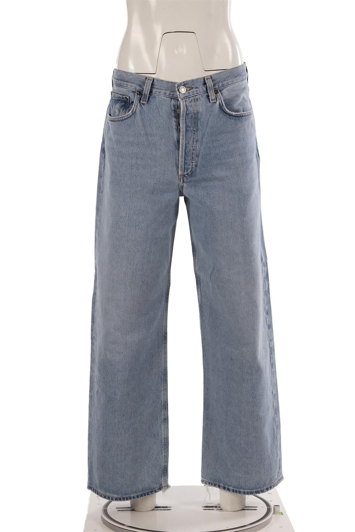 AGOLDE BLUE HIGH RISE WIDE LEG JEANS W28 UK 10 - Image 2