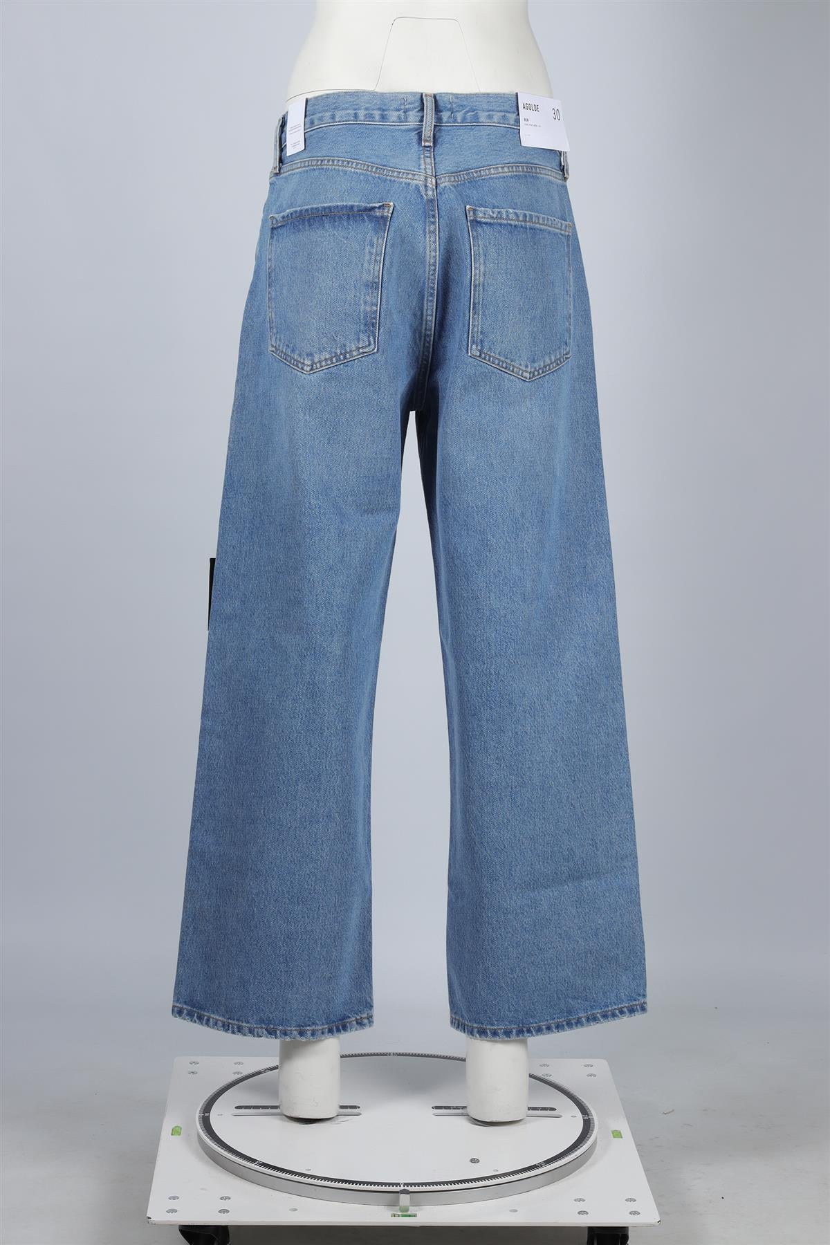 AGOLDE BLUE HIGH RISE WIDE LEG JEANS W30 UK 12 - Image 4