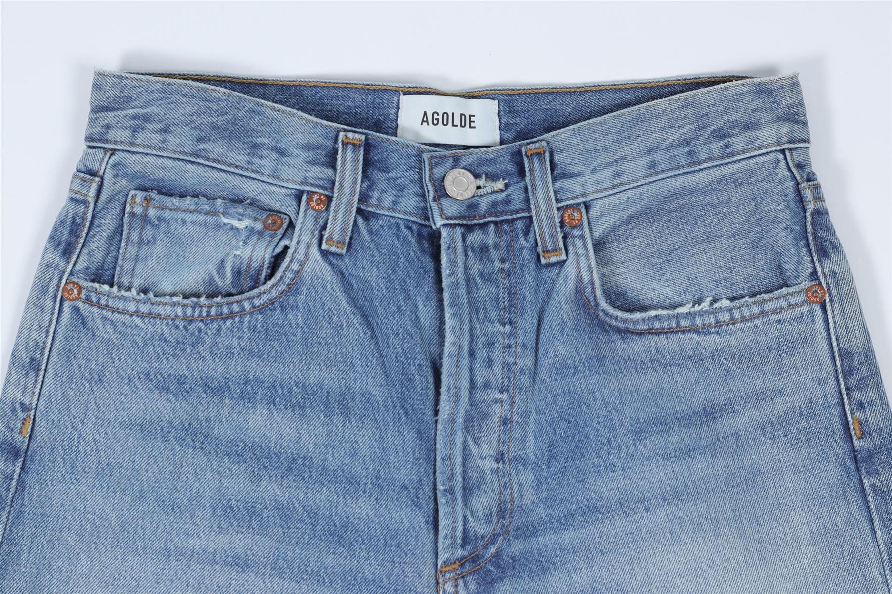 AGOLDE BLUE RIPPED DENIM JEANS W24 UK 6 - Image 3
