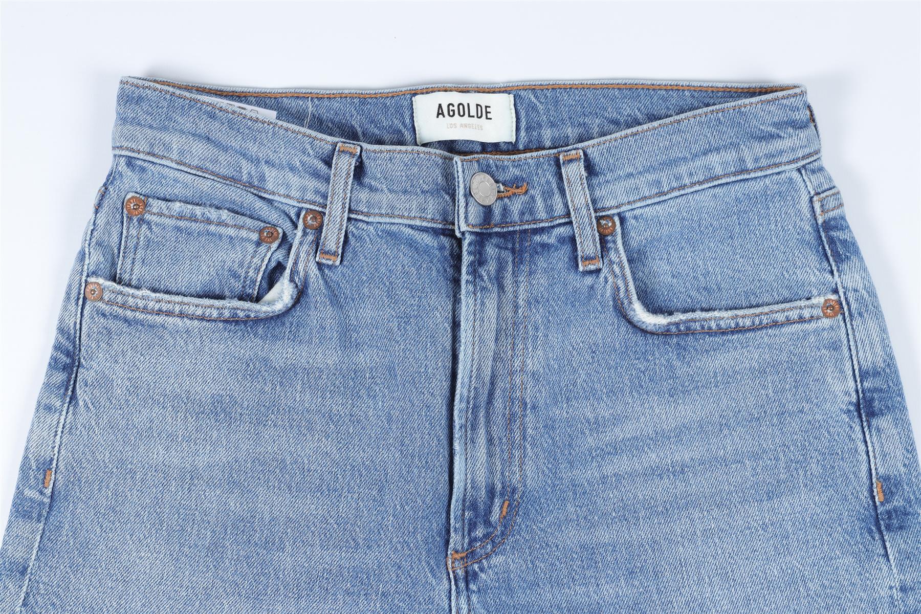 AGOLDE BLUE STRAIGHT LEG JEANS W24 UK 6 - Image 3