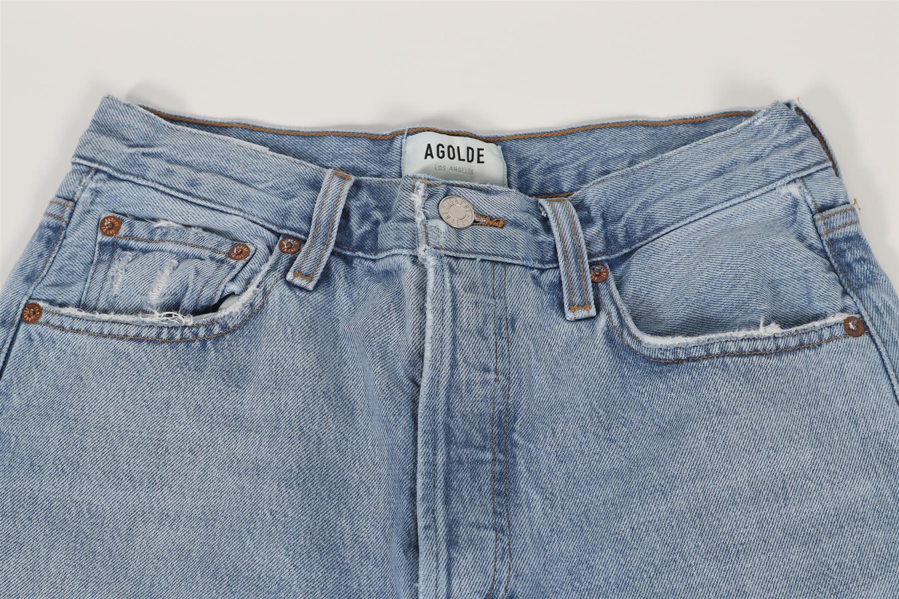 AGOLDE BLUE WIDE LEG JEANS W 24 UK 6 - Image 4