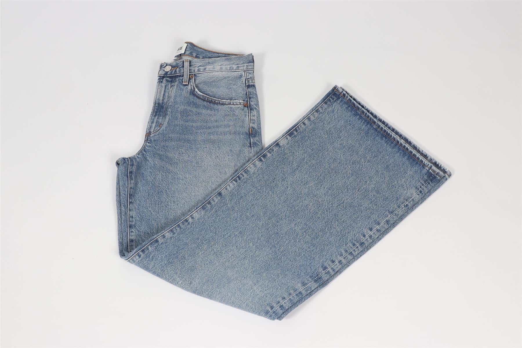 AGOLDE BLUE WIDE LEG JEANS W 24 UK 6 - Image 2