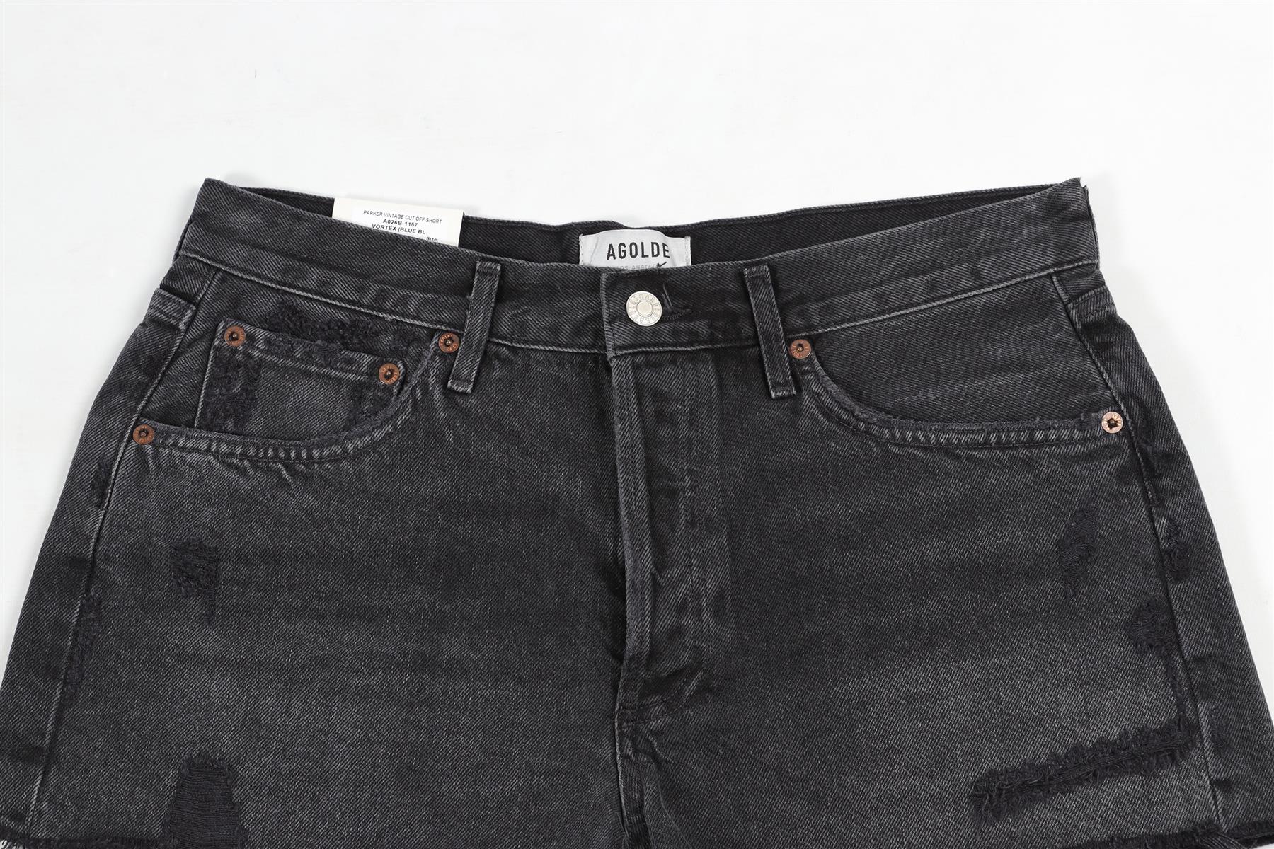 AGOLDE GREY HIGH RISE DENIM SHORTS W28 UK 10 - Image 3